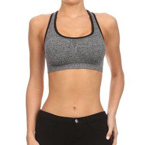 Yelete Activewear Racerback Sports Bra - Gray